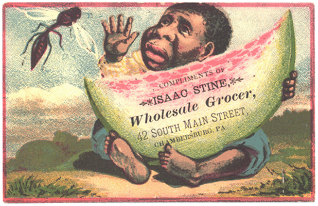 Tradecard with watermelon for wholesale grocer