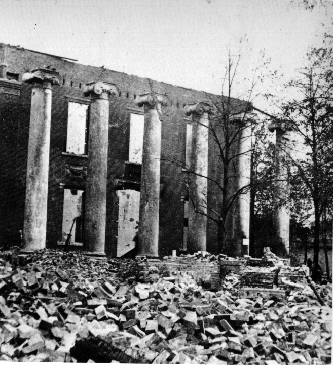 The ruins of the Franklin County Courthouse