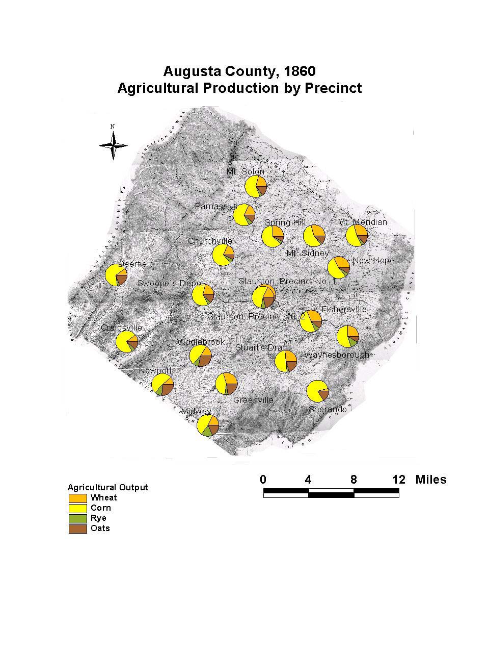 Agricultural Production by Precinct, 1860