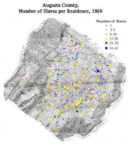 Number of Slaves per Residence, 1860