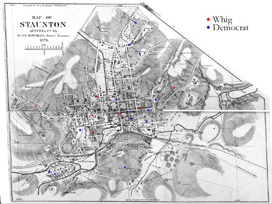 Map of Staunton